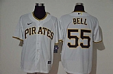 Pirates 55 Josh Bell White 2020 Nike Cool Base Jersey,baseball caps,new era cap wholesale,wholesale hats